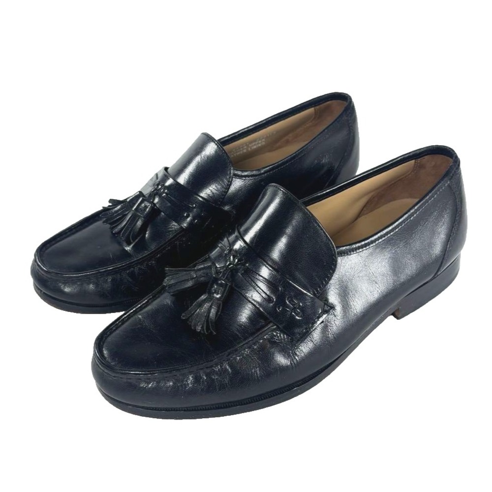 Bostonian Black Penny Loafers‎ Tassel Mens 9 W Leather Slip On Shoes